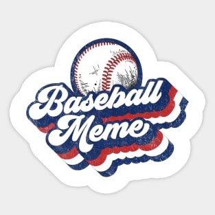 Retro Baseball Meme Red White Blue Sticker